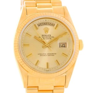 Rolex President Day-Date 1803 Wide Boy Dial 18K Yellow Gold Mens Watch 