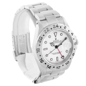 Rolex 16570 Explorer II White Dial Oyster Bracelet Mens Watch 