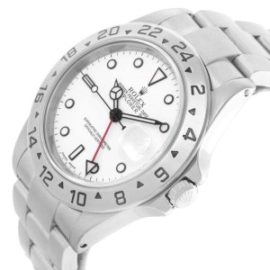 Rolex 16570 Explorer II White Dial Oyster Bracelet Mens Watch 