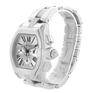 Cartier W62019X6 Roadster Chronograph Silver Dial Mens Automatic Watch 