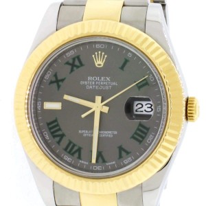 Rolex Datejust II 41MM 2-Tone Watch Grey Dial With Roman Numerals B&P 116333