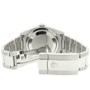 Rolex Datejust 116200 Steel 36mm Watch with 4.5Ct Diamond Bezel Black MOP Dial