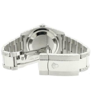 Rolex Datejust 116200 Steel 36mm Watch w/4.5Ct Diamond Bezel Blue Vignette Dial