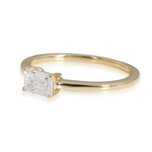 GIA Certified Emerald Cut Diamond Ring in 14K Yellow Gold (0.61 ct F/SI1)