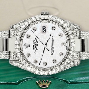 Rolex Datejust II 41mm Diamond Bezel/Lugs/Bracelet/White Jubilee Dial Watch