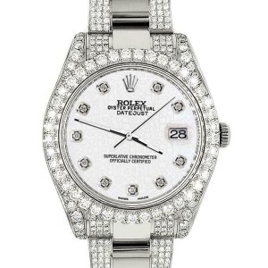 Rolex Datejust II 41mm Diamond Bezel/Lugs/Bracelet/White Jubilee Dial Watch