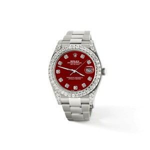 Rolex Datejust II 41mm 4.5CT Diamond Bezel/Lugs/Imperial Red Dial Box Papers