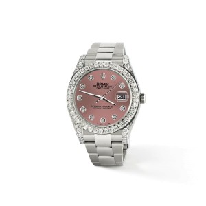 Rolex Datejust II 41mm 4.5CT Diamond Bezel/Lugs/Salmon Dial Watch 