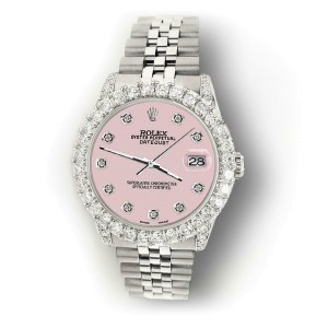Rolex Datejust 31mm 2.95ct Diamond Bezel/Lugs/Orchid Pink Dial Midsize Watch