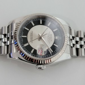 Mens Rolex Oyster Datejust 116234 36mm 18k SS Automatic w Pouch 2000s RJC126