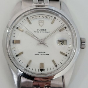 Mens Tudor Oyster Prince 7017/0 Date Day Jumbo 38mm Automatic 1960s Swiss RA252