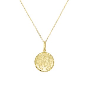 14k Gold Zodiac "Scorpio"  Necklace
