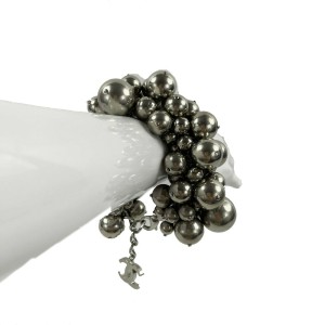 CHANEL- New - Pearl Bracelet Silver Cluster Ball   Summer - B13 S CC Charm 