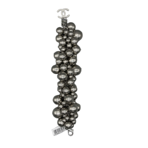 CHANEL- New - Pearl Bracelet Silver Cluster Ball   Summer - B13 S CC Charm 