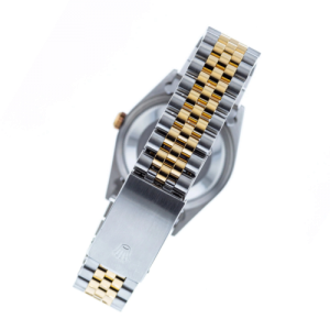 Rolex Datejust 36mm 2-Tone Watch 3.05ct Diamond Bezel/Black Pearl Diamond Dial