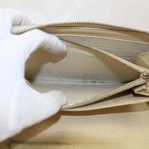 Louis Vuitton Damier Azur Long Zippy Organizer Wallet Zip Around White 871029