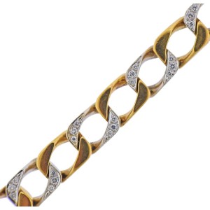 Cartier Diamond Gold Curb Link Bracelet