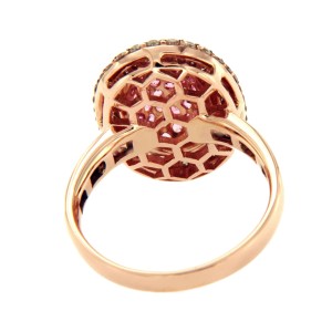 Effy 14K Rose Gold Brown Diamond & Pink Sapphire Ring Size 7.25