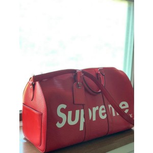 Louis Vuitton Keepall Bandouliere 45 Supreme Red Epi Leather Weekend Travel  Bag