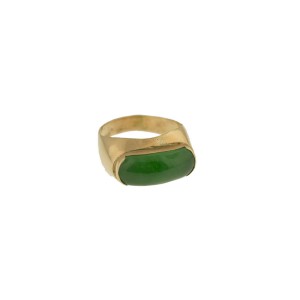 18K Rose Gold Jade Ring 