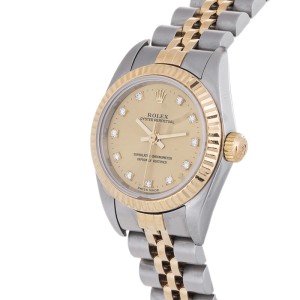 Rolex Oyster Perpetual  67193 Diamond Two-Tone Gold Jubilee Womens 24mm Watch