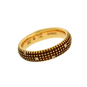 Damiani 18K Yellow Gold 0.07ct. Diamond Band Ring Size 6