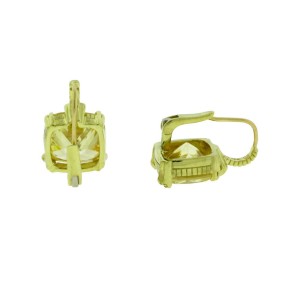 Judith Ripka Diamond & Canary Crystal earrings in 18K yellow gold