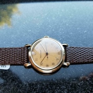 Jaeger LeCoultre Solid Gold 33mm Swiss 1950s Manual Mens Vintage Watch MA72