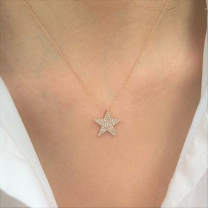 Diamond Star Necklace in 14KT Rose Gold 0.31ctw