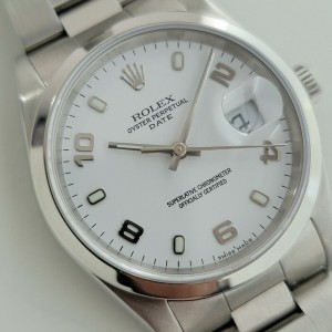 Mens Rolex Oyster Perpetual Date 15200 35mm Automatic 2000s w Rolex Pouch RJC144