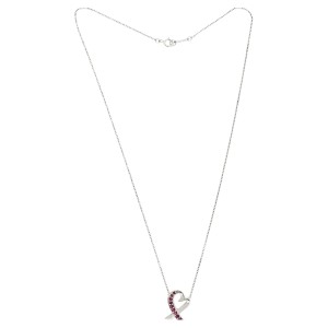 Tiffany & Co Paloma Picasso 18K Pink Sapphire Loving Heart Necklace