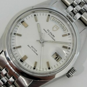 Mens Tudor Oyster Prince 7017/0 Date Day Jumbo 38mm Automatic 1960s Swiss 