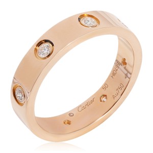 Cartier Love Diamond Wedding Band in 18k Rose Gold 0.16 CTW