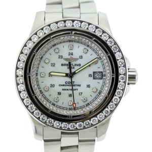 Breitling Colt A74380 Stainless Steel With White Mother of Pearl Dial Mens Watch