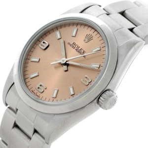 Rolex Midsize Oyster Perpetual Salmon Dial Steel 77080 Watch