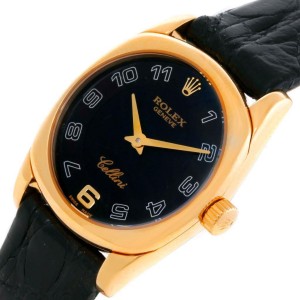 Rolex Cellini 6229 Danaos 18K Yellow Gold Black Dial  Ladies Watch