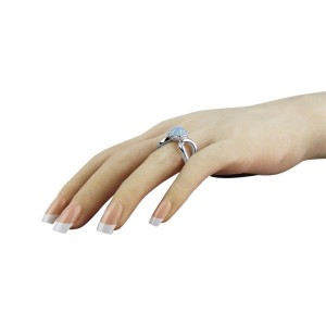 Montblanc Sterling Silver & Blue Chalcedony Silver Star Collection Ring 