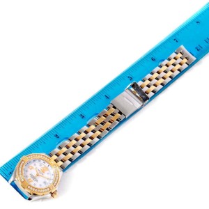 Breitling Ladies D71365 Steel 18K Yellow Gold MOP Dial Diamond Watch 