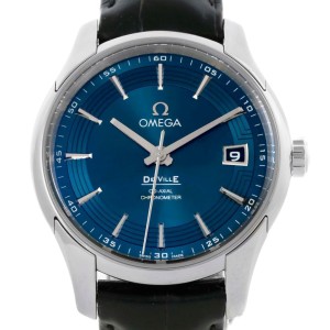 Omega 431.33.41.21.03.001 DeVille Hour Vision Blue Dial Mens Watch 