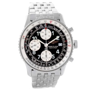 Breitling A13322 Navitimer II Stainless Steel Black Dial Watch 