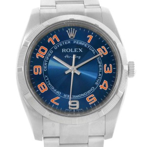 Rolex Oyster Perpetual Air King 114210 Blue Pink Dial Mens Watch 