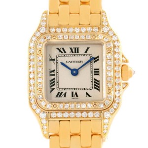 Cartier Panthere WF3072B9 18K Yellow Gold Diamond Quartz Womens Watch