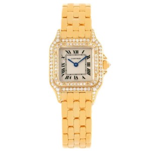 Cartier Panthere WF3072B9 18K Yellow Gold Diamond Quartz Womens Watch