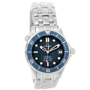 Omega Seamaster 2222.80.00 Stainless Steel James Bond Blue Dial 36.25mm Mens Watch 