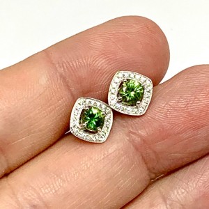 Diamond Sapphire Earrings 18k Gold 1.50 TCW Certified $2,950 921513