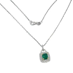 Diamond Emerald Necklace 18k Gold 1.95 TCW Italy Certified 