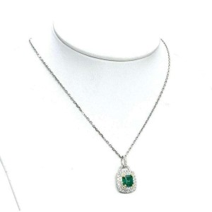 Diamond Emerald Necklace 18k Gold 1.95 TCW Italy Certified 
