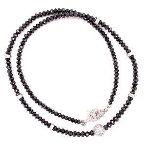 Diamond Beaded Necklace 34.15 TCW 18k Gold 16 Inches Certified $7,950 920472