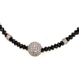 Black White Diamond Necklace 19 TCW 18k Gold 16 Inches Certified $5,950 920471