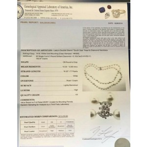 Diamond South Sea Pearl Necklace 14k Gold 12.80 mm 20" Certified $19,450 915961